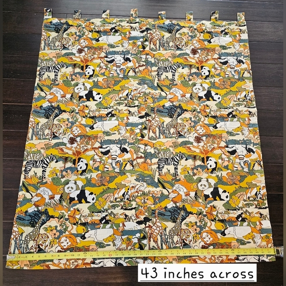 5th Ave Designs Vintage Safari Animal Print Curtain Set 2 Panels 48x43 EarthTone - Picture 5 of 6